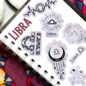 Libra Zodiac Stickers B | Vinyl Stickers | Laptop Stickers | Waterproof Stickers | Car Decal | Zodiac | Astrology