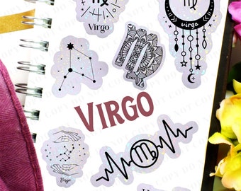 Virgo Zodiac Stickers B | Vinyl Stickers | Laptop Stickers | Waterproof Stickers | Car Decal | Zodiac | Astrology
