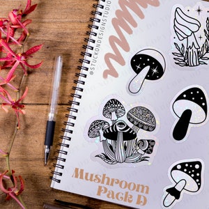 Mushroom Stickers D | Vinyl Stickers | Laptop Stickers | Waterproof Stickers | Car Decal | Cottagecore | Fungi