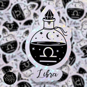 Libra Potion Sign Zodiac Sticker | Vinyl Stickers | Laptop Stickers | Waterproof Stickers | Car Decal | Zodiac | Astrology