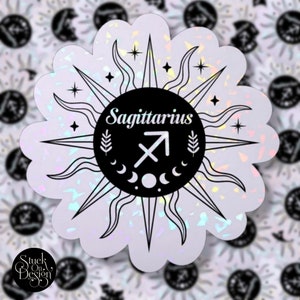 Sagittarius Dark Sun Sign Zodiac Sticker | Vinyl Stickers | Laptop Stickers | Waterproof Stickers | Car Decal | Zodiac | Astrology