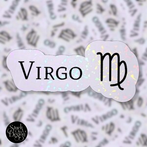 Virgo Zodiac Sign Name | Vinyl Stickers | Laptop Stickers | Waterproof Stickers | Car Decal | Zodiac | Astrology