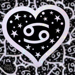 Cancer Heart Sign Zodiac Sticker | Vinyl Stickers | Laptop Stickers | Waterproof Stickers | Car Decal | Zodiac | Astrology