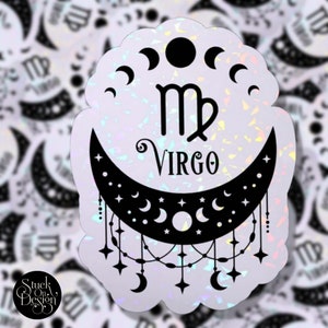 Virgo Moon Sign Zodiac Sticker | Vinyl Stickers | Laptop Stickers | Waterproof Stickers | Car Decal | Zodiac | Astrology
