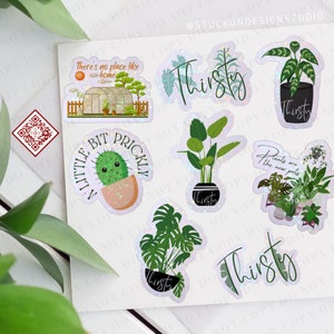 Pacote de adesivos de plantas 2 | Adesivos de vinil | Adesivos para laptop | Adesivos à prova d'água | Decalque de carro | Adesivos à prova de intempéries | 2"