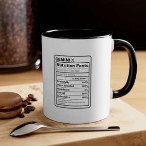 Gemini Nutrition Facts 1 - Coffee Mug, 11oz