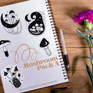 Mushroom Stickers A | Vinyl Stickers | Laptop Stickers | Waterproof Stickers | Car Decal | Cottagecore | Fungi