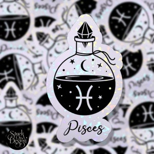 Pisces Potion Sign Zodiac Sticker | Vinyl Stickers | Laptop Stickers | Waterproof Stickers | Car Decal | Zodiac | Astrology