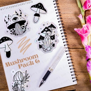 Mushroom Stickers C | Vinyl Stickers | Laptop Stickers | Waterproof Stickers | Car Decal | Cottagecore | Fungi