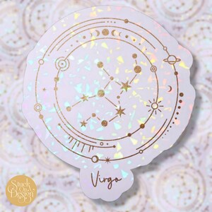 Maagd Gouden Sterrenbeeld Dierenriem Sticker | Vinyl Stickers | Laptop Stickers | Waterdichte Stickers | Auto Decal | Dierenriem | Astrologie