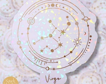 Virgo Gold Constellation Zodiac Sticker | Vinyl Stickers | Laptop Stickers | Waterproof Stickers | Car Decal | Zodiac | Astrology