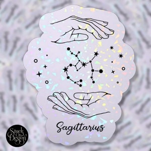 Adesivo olografico con la costellazione del Sagittario: decalcomania per auto con astrologia zodiacale