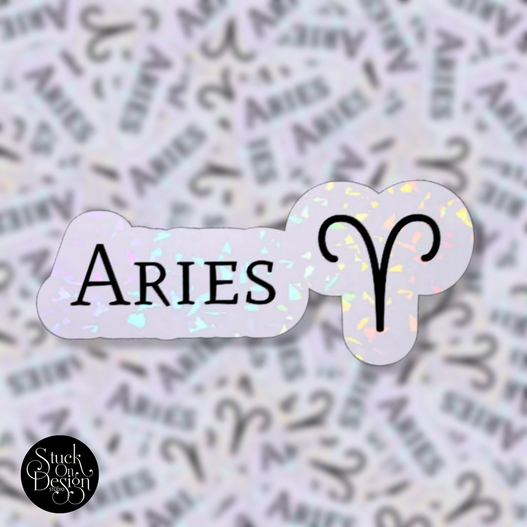 Aries Zodiac Holographic Sticker - Waterproof Vinyl Decal - Etsy