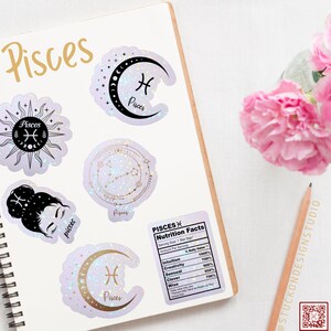 Pisces Zodiac Stickers A | Vinyl Stickers | Laptop Stickers | Waterproof Stickers | Car Decal | Zodiac | Astrology