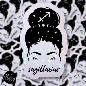 Adesivo olografico Sagittario Witchy Woman: decalcomania per auto con zodiaco e astrologia