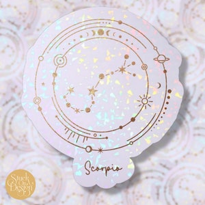 Schorpioen Gouden Sterrenbeeld Dierenriem Sticker | Vinyl Stickers | Laptop Stickers | Waterdichte Stickers | Auto Decal | Dierenriem | Astrologie