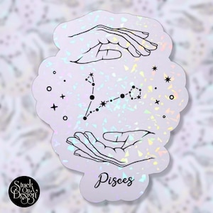 Pisces Constellation Hands Zodiac Sticker | Vinyl Stickers | Laptop Stickers | Waterproof Stickers | Car Decal | Zodiac | Astrology