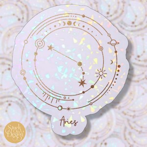 Naklejka z konstelacją Barana: Złota naklejka z astrologią zodiaku