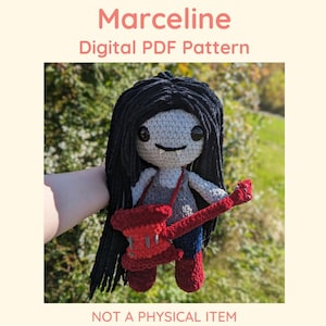 Fichier Pdf de modèle au crochet Marceline//Amigurumi doudou Vampire Queen Adventure Time//NON ARTICLE PAS PHYSIQUE