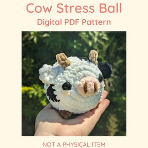 Cow Stress Ball Crochet Amigurumi Pattern Pdf File // cowball, cow, mini cow, chubby cow // NOT PHYSICAL ITEM