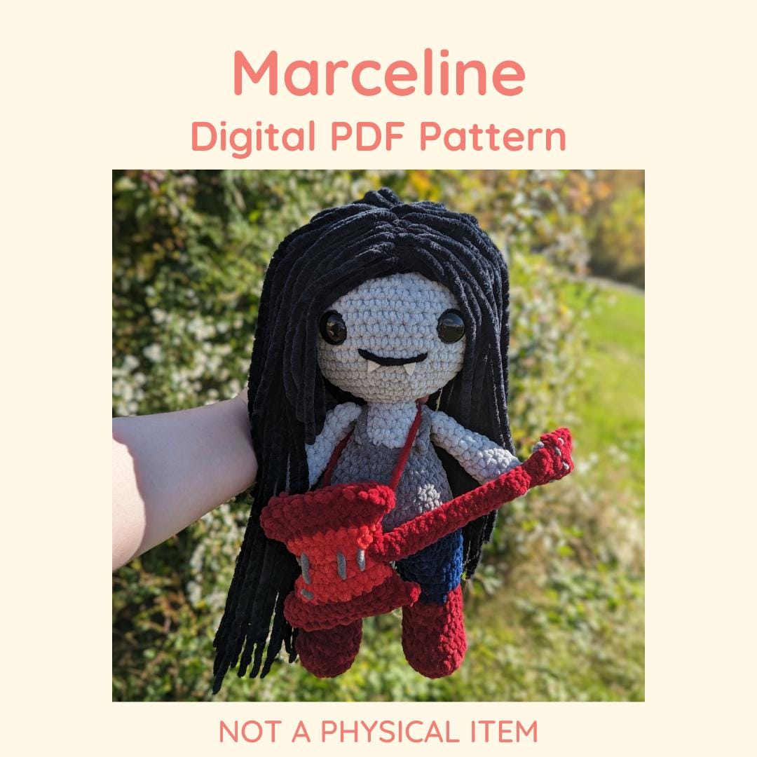 Patrón de crochet Marceline en PDF // Peluche amigurumi Reina Vampiro Hora  de Aventuras // ARTÍCULO NO FÍSICO México