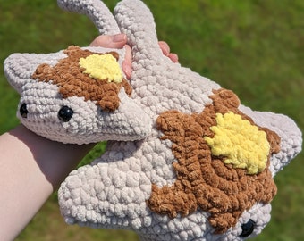 MTO Sea Pancake Stingray Crochet Plushie // Regular or Jumbo // handmade amigurumi stuffed animal toy cute kawaii gift for her him