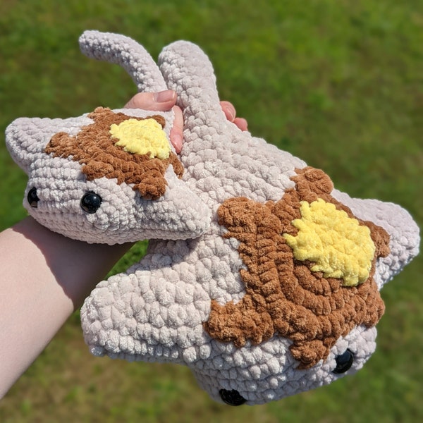 MTO Sea Pancake Stingray Crochet Plushie // Regular or Jumbo // handmade amigurumi stuffed animal toy cute kawaii gift for her him
