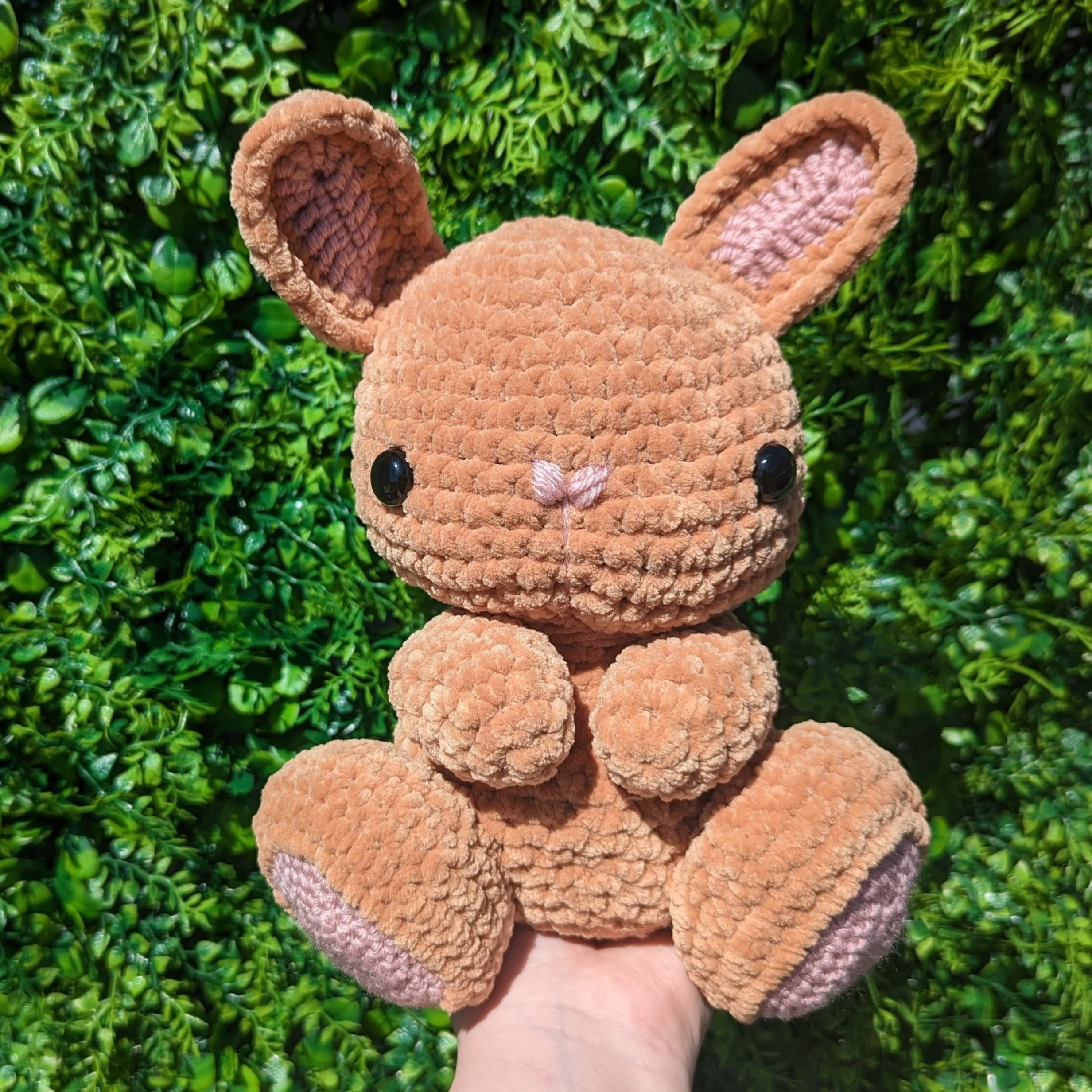Sitting Honey Bunny Crochet Plushie // Handmade Amigurumi
