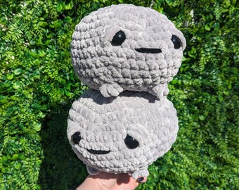 MTO Jumbo Sad Grumpy Rain Frog Crochet Plushie // handmade amigurumi stuffed animal toy cute kawaii gift for her him