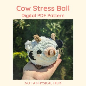 Wzór na piłkę antystresową w kształcie krowy // Plik PDF - NIE JEST TO PRZEDMIOT FIZYCZNY // amigurumi kawaii tutorial szydełkowy kowbojka