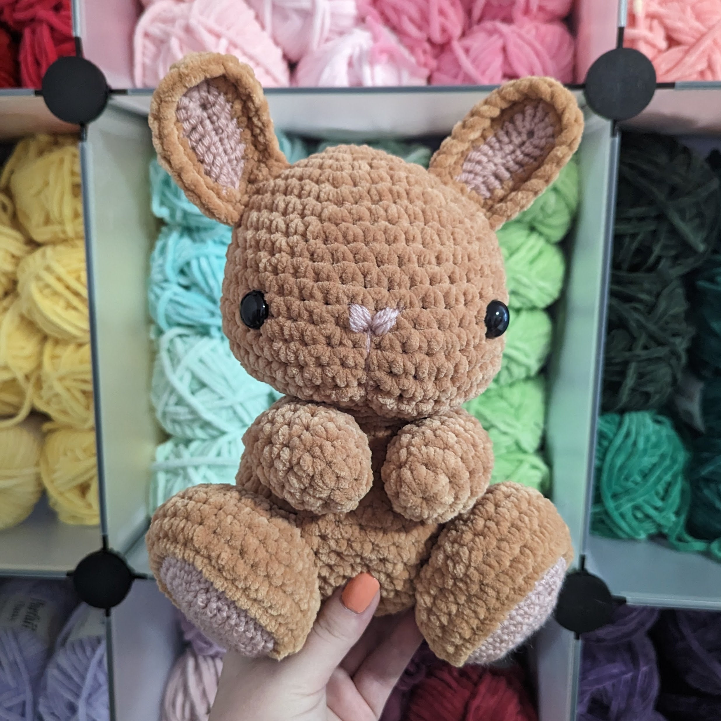 Sitting Honey Bunny Crochet Plushie // Handmade Amigurumi Stuffed