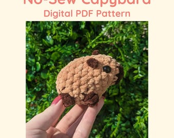 No-Sew Baby Capybara Crochet Pattern // Pdf File - NOT PHYSICAL ITEM // amigurumi kawaii tutorial crochet instructions