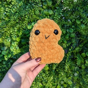 Baby Chicken Nugget Crochet Plushie // handmade amigurumi stuffed animal toy cute kawaii gift for her him