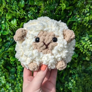 Fuzzy Fluffy Baby Sheep Puff Crochet Plushie // handmade amigurumi stuffed animal easter cute gift for him her