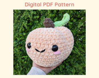 Jumbo Peach Crochet Pattern Pdf File // Apricot Amigurumi Plushie Pillow // NOT PHYSICAL ITEM