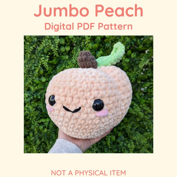 Jumbo Peach Crochet Pattern Pdf File // Apricot Amigurumi Plushie Pillow // NOT PHYSICAL ITEM