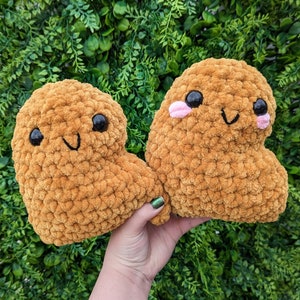 Jumbo Chicken Nugget Crochet Plushie // handmade amigurumi stuffed animal toy cute kawaii gift for her him