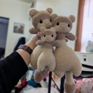 Gewogen fuzzy floppy fret gehaakte knuffel//handgemaakte pluche amigurumi knuffeldier soep buik wezel speelgoed schattig kawaii cadeau beestje afbeelding 15