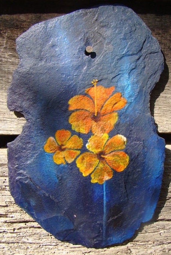 Fleur de Lys - Peinture sur Ardoise