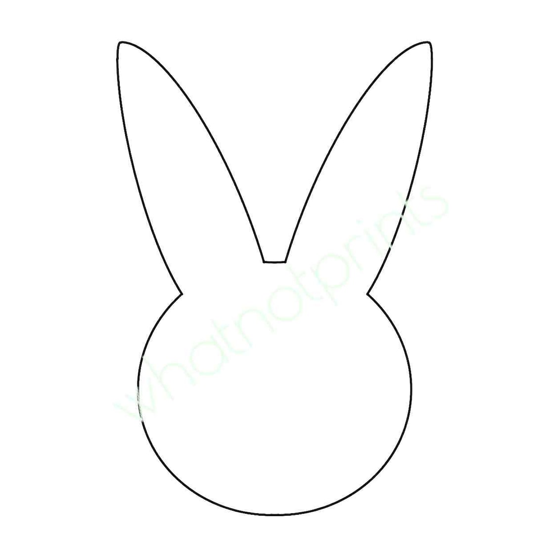 Bunny Head Clipart, Stencil, Template, Shape, Outline, Pattern PNG