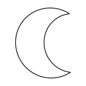 Halvmånekontur PNG: Kommersiell stencilmall (digital nedladdning)