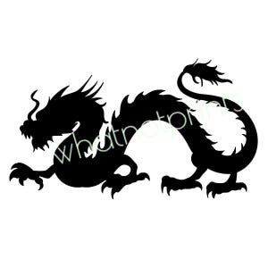 Silhouette di drago cinese commerciale PNG sfondo trasparente alta risoluzione clipart download digitale istantaneo