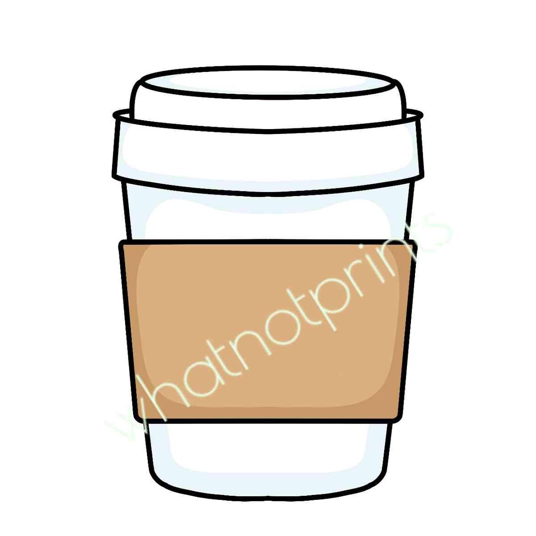Minimalist Coffee Cup Clipart White Cup Cardboard Sleeve PNG SVG minimalist-coffee-cup-clipart-white-cup-cardboard-sleeve-png-svg