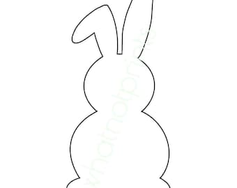 Bunny Rabbit Clipart, Stencil, Template, Pattern, Outline Or Shape PNG Transparent Background Instant Digital Download