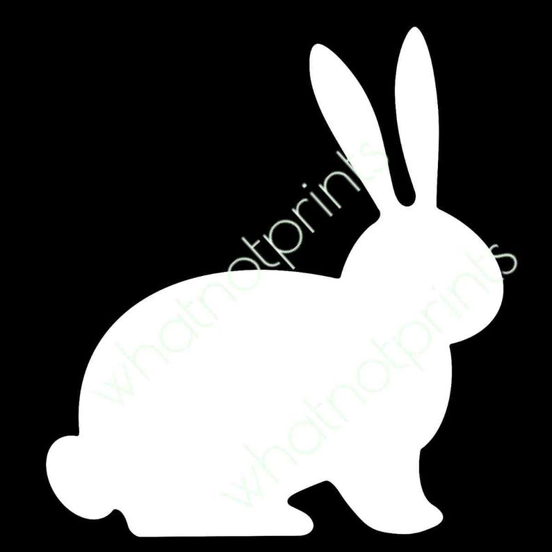 Sitting Bunny Rabbit Outline PNG Transparent & White Backgrounds - Etsy