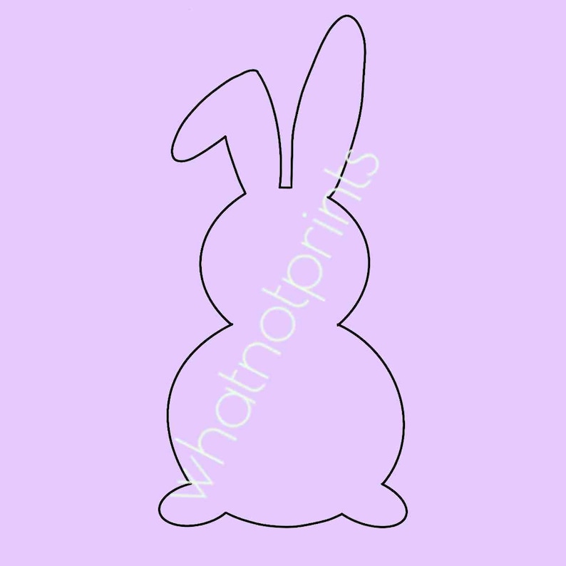 Bunny Rabbit Outline Stencil: Transparent PNG Clipart (digital Download ...