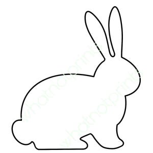 Simple Rabbit No Outline Sitting Bunny Rabbit Outline PNG Transparent & White Backgrounds - Etsy