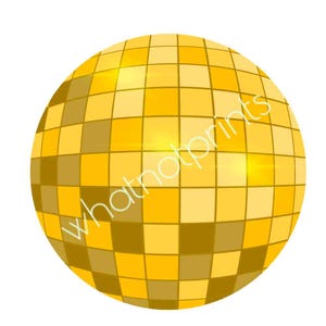 Kommerzielle goldene Disco Ball hohe Auflösung PNG transparente Hintergrund Sofortiger digitaler Download Neujahr Clipart