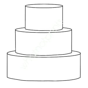 Kommerzieller leerer Kuchenumriss, Schablone, Vorlage, Form, Design oder dekorieren Sie Ihren eigenen Kuchen PNG transparenten Hintergrund Digital Download