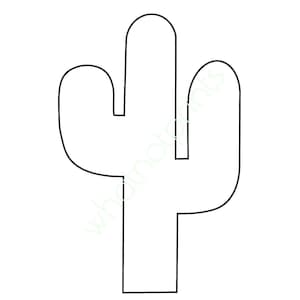 Modèle commercial de cactus, pochoir, motif, contour, forme, silhouette, clipart PNG & SVG sur fond transparent Téléchargement numérique instantané